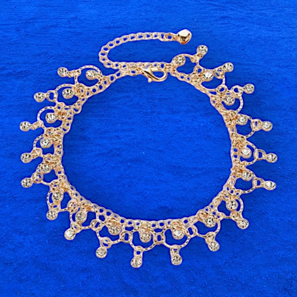 Gold Fringe Necklace with Intricate Detailing